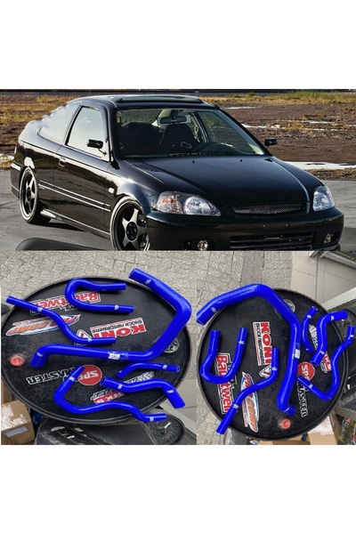 X POWER TUNİNG HONDA CİVİC 1996-2001 D15-D16 SAMCO MAVİ RADYATÖR HORTUM SETİ
