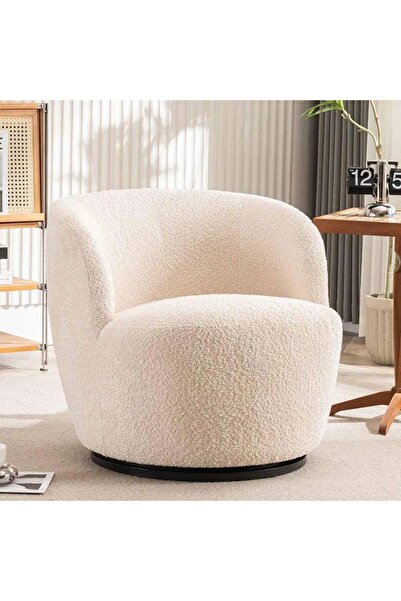 homejoyz كرسي قماش بوكليه وخشب سويدي – بيج – سيينا – 80×85×85 سم
