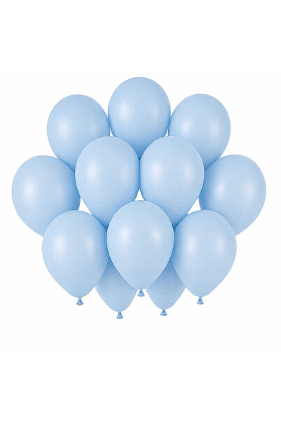 BeySüS Baby Blue Color Latex Pastel Balloon (30 cm) - 12 Pieces