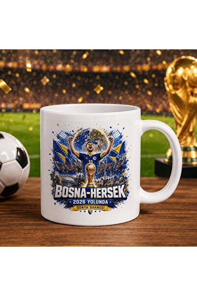 Bk Gift Bosnia and Herzegovina Fan Themed World Football Cup Designed White T...