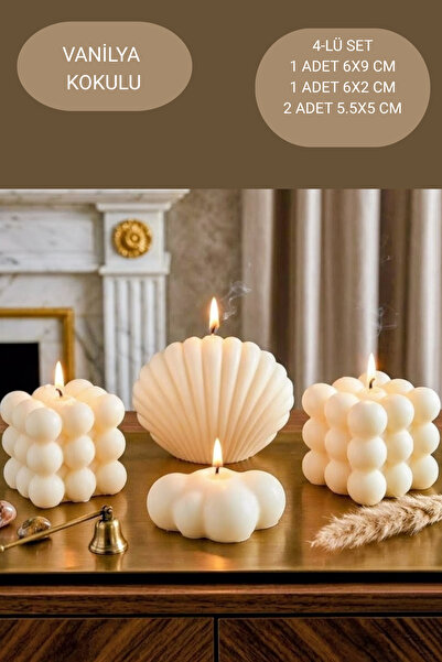 AKLIMDASIN Dekoratif Pinterest Tasarım Krem Renk Düğüm Mum Handmade Kokulu He...