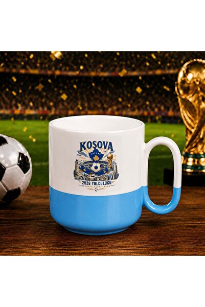 Bk Gift كأس كوسوفا الأزرق المبهج بتصميم كأس العالم لكرة القدم - 1