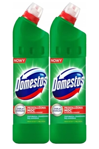 Domestos Pachet Curatenie Toaleta Domestos, 2 x Solutie WC Lichid 750 ML Pine...