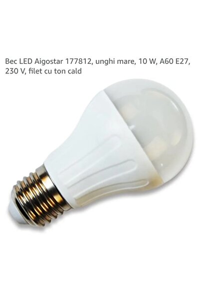 AIGOSTAR LED Bulb A 60, 10 W, large thread, warm light