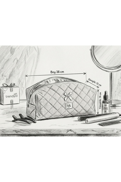 MB Pötikare Patterned Bow XL Size Bag Travel Bag for All Your Hair Styling Needs