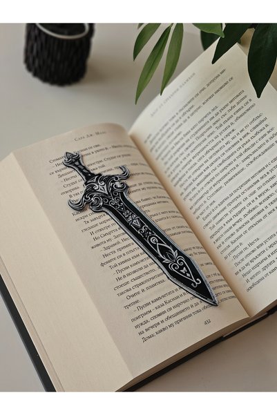 Anka Atolye Magical Sword-Shaped Bookmark – 3D Printed Fantastic Bookmark - Gift for Rpg and Fantasy Themed Book Lovers