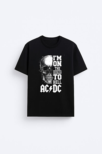 cesita Μπλουζάκι AC DC με στάμπα Crew Neck σε μαύρο χρώμα