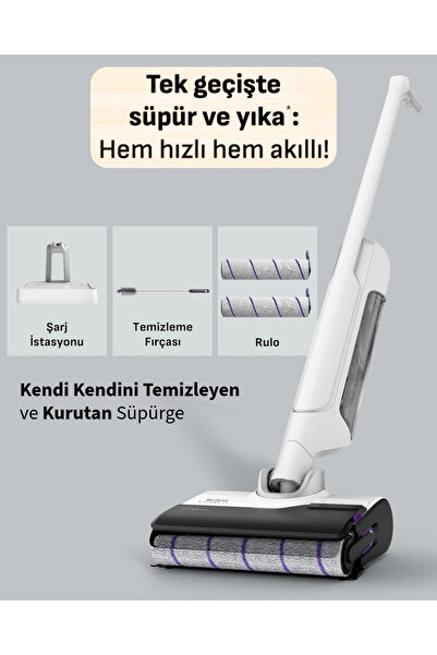 TEFAL Islak Kuru Temizleme - Kendini Yıkama & Kurutma Kablosuz Şarjlı Dikey S...