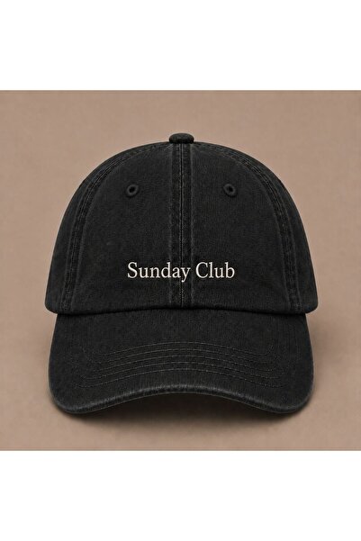 WeavedCo Sunday Club Embroidered Vintage Washed Cap Hat