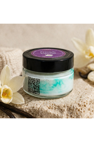 Solara Candles French Vanilla, marmura, verde, 90g, ardere 22 h, lumanare par...