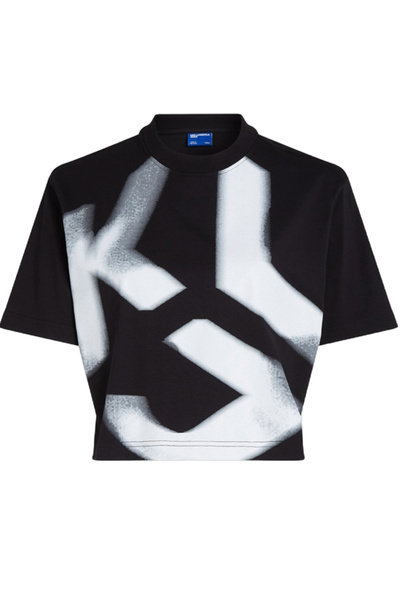 Karl Lagerfeld Γυναικείο Cropped T-shirt Μαύρο Jeans A1W17033-999 BLACK