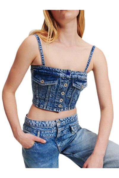 Karl Lagerfeld Γυναικείο Τζιν Τοπ Μπλε Jeans 241J1600-J200 DARK BLUE