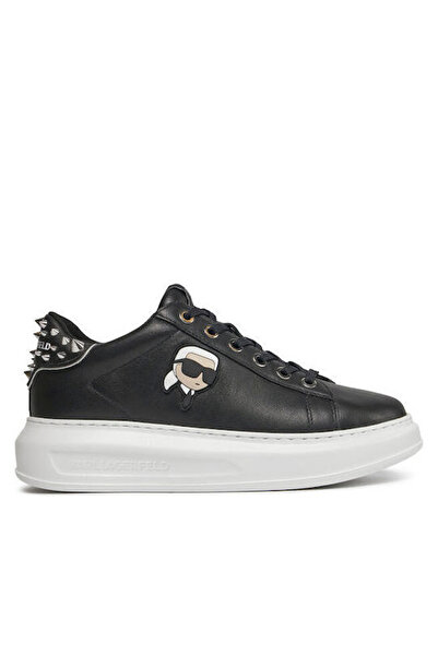 Karl Lagerfeld Γυναικεία Δερμάτινα NFT Stud Tab Sneakers Μαύρα KL62529N-000 B...