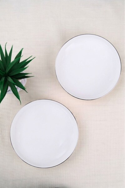 tabakevi Tabak Evi Porcelain Sofia Platinum Gilded Deep Plate 18.5cm 620Cc 2 ...