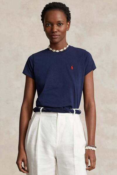 Ralph Lauren Black Label Klasik Kesim Pamuklu Jersey Bisiklet Yaka Tişört