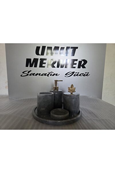 Home Ultra lüx 5'li gri banyo seti
