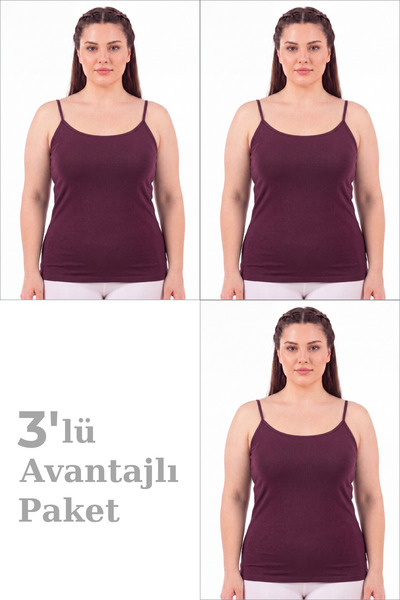 Arma Yıldız Tricou cu bretele din bumbac Lycra pentru femei, mărime mare, țes...
