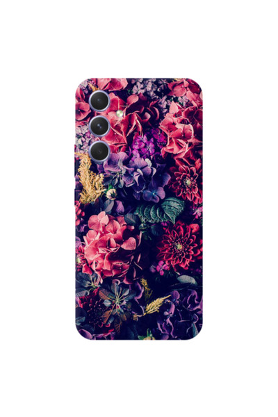 Other Samsung A55 Purple and pink flowers Transparent Silicone TPU Θήκη