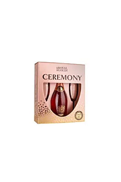 Zarea Pachet Cadou Ceremonia Aur Regal Trandafir 23K 0.75L Cu 2 Pahare
