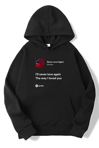 BRZ COLLECTION Hanorac Unisex Oversize Never Love Again - Eminem Negru