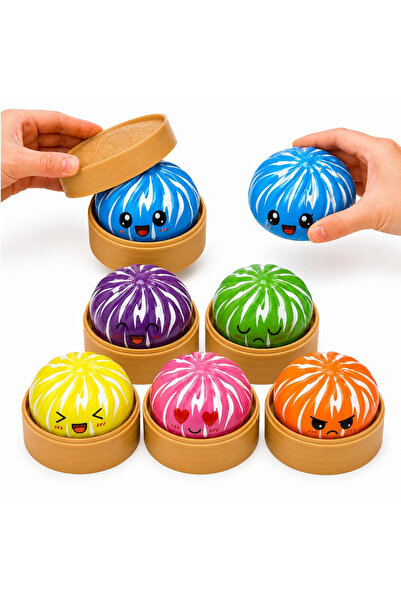 Zenorius Squishy Dumpling Toy in Plastic Box, 9 cm, Anti-Stress, Colorful Des...