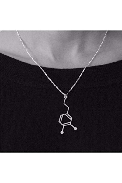 unkown Dopamine Molecule Silver Necklace
