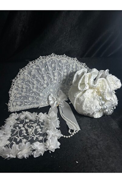 Bridal Luxe Premium gelin çantası ve gelin yelpazesi
