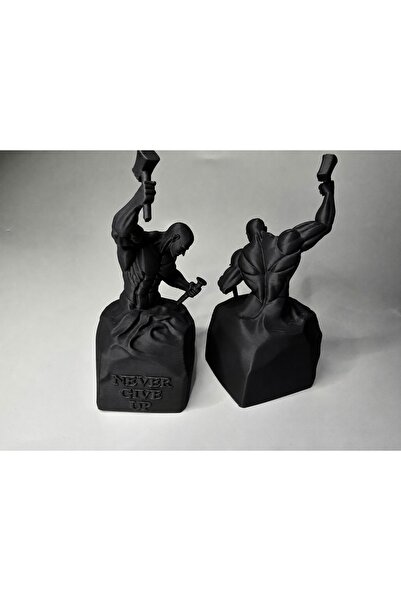 NorthEdge3D Never Give Up Motivasyon Heykeli 17 cm – Kaslı Adam Dekoratif Bib...