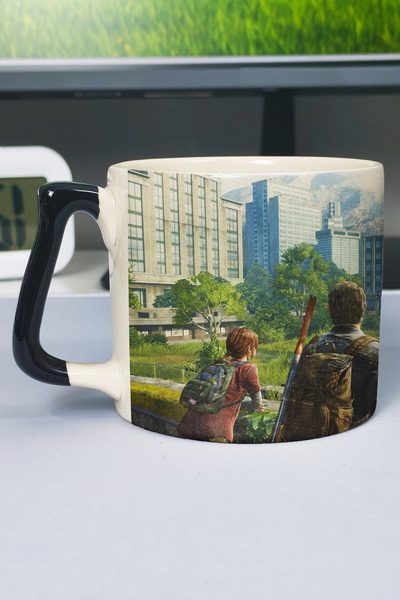 ZipZap كوب السيراميك الفاخر المطبوع من The Last of US (قطعة واحدة) بمقبض أسود...
