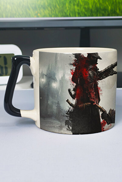 ZipZap كوب فاخر من السيراميك مطبوع عليه Bloodborne (قطعة واحدة) بمقبض أسود خا...