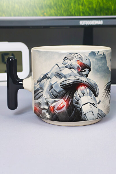 ZipZap Crysis Printed Ceramic Luxury Mug (1 Piece) T-Shaped Special Black Han...