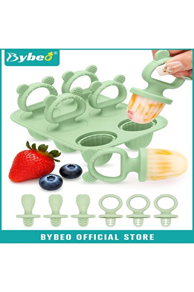 BYBEO Silicone Baby Popsicle Molds with Sticks, Mini Ice Molds for Babies, Br...