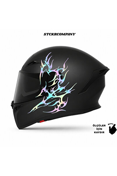 STCKRCO Tribal Kask Stickerı – Motor Kaskı İçin Premium Tribal Sticker - Moto...
