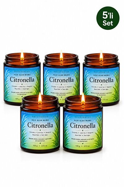 Decevorine Citronella Sivrisinek kovucu Mum / Açık alan mumu Limon Otu Destek...