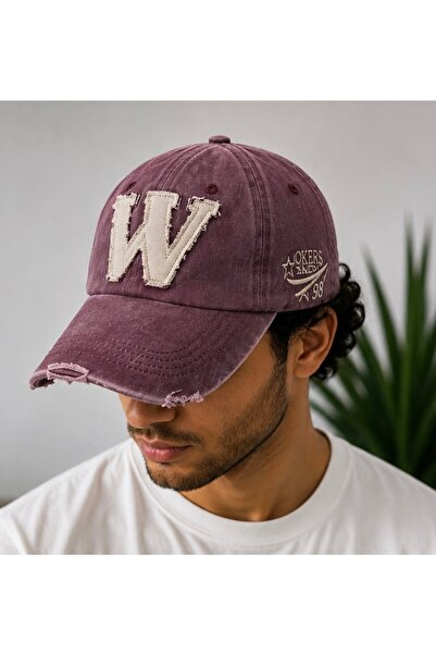 Serbest Vintage Yıkamalı W Nakışlı Unisex Şapka Ayarlanabilir Baseball Cap