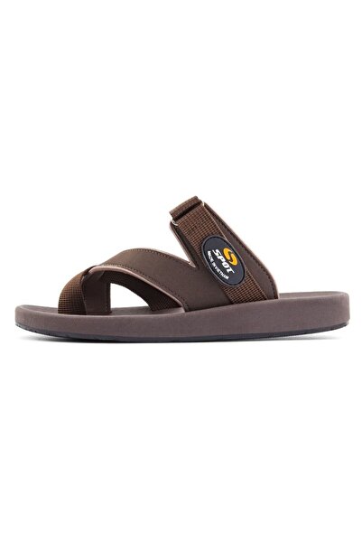 Spot Slippers for Men light weight comfort Men Slippers SS-7605 Brown