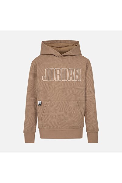 JORDAN Kids Mj Sneaker School Jacquard Unisex Children's Brown Hooded Sweatsh...