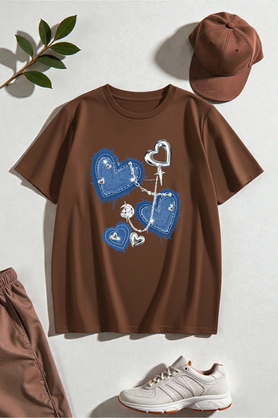 trendypassion Μπλουζάκι Unisex Heart Printed Design