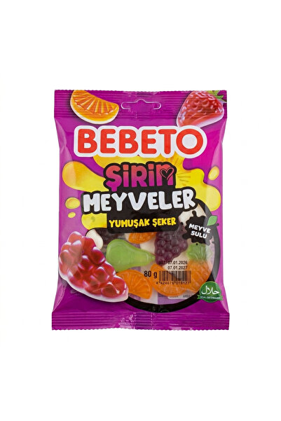 BEBETO Şirin Meyveler Yumuşak Şeker Jelibon 80 g 3 adet