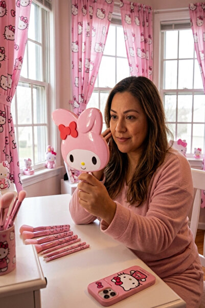 Küp Atölye Hello Kitty My Melody Makyaj El Aynası