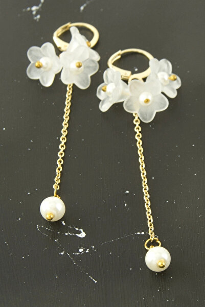 Eco Lounge Flower Pearl Metal Earrings