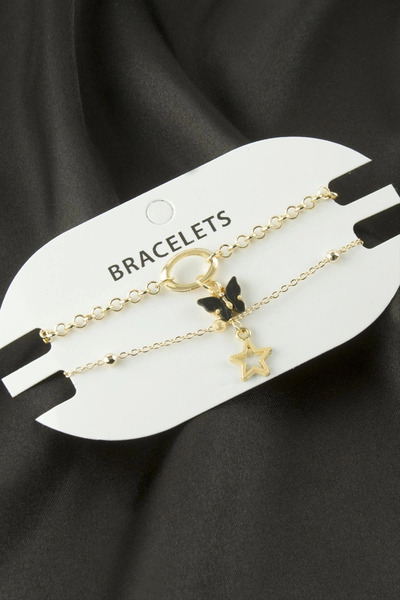 Eco Lounge 2 Pieces Butterfly Star Trend Chain Bracelet