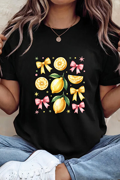 Sarah's Boutique Women's T-shirt – 100% cotton – Lemon Ribbons