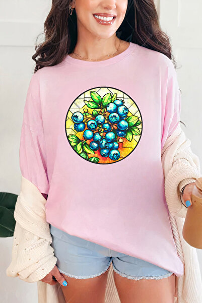 Sarah's Boutique Women's T-shirt – 100% cotton – Stained Blueberry