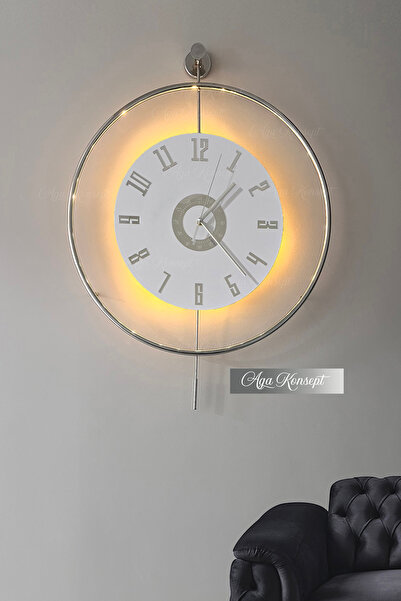 AGA KONSEPT Led'li GÜMÜŞ Izmir 24 Kristal (Büyük Boy 51 X 74 Cm), Modern Deko...