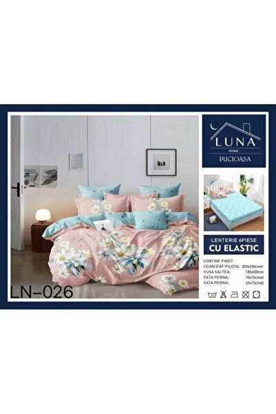 Pucioasa Finet type Duvet Cover Set 6 pieces, Floral Print, double bed, 2 people