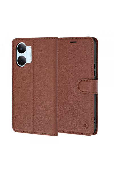 Techsuit Case for Xiaomi Poco X8 Pro Max, Techsuit, Leather Folio, Brown