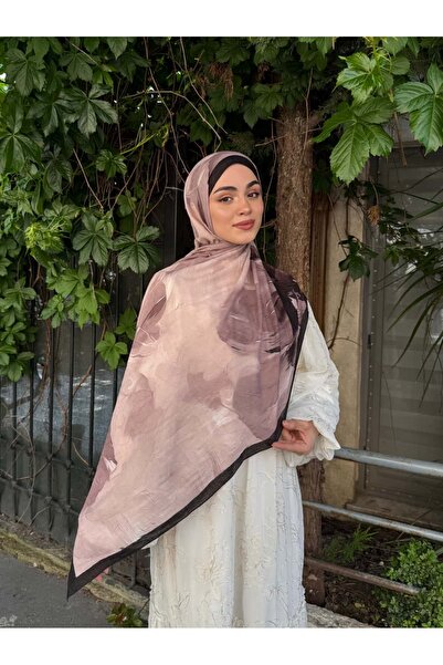 ARZU SEMA شال سيميكة بنمط الورد المجفف من الخيزران مقاس 75x185 سم