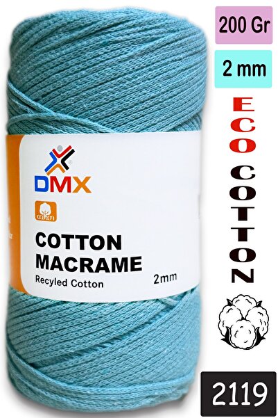 Diva İplik DMX 2 mm - Premium pamučni makrame konopac - pamučni lanac za makr...