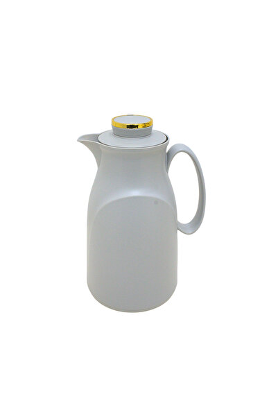 Al Nokhba Geometric Insulated Coffee Server, Beige with Gold Trim, 1L Thermal...